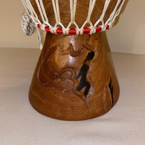 Drum Djembe Vintage Drums, Wood and Hide Tribal Instruments Handmade - Picture 6 of 8